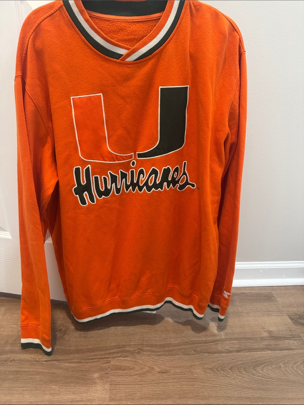 STARTER Orange & Black Hurricanes Crewneck Sweater